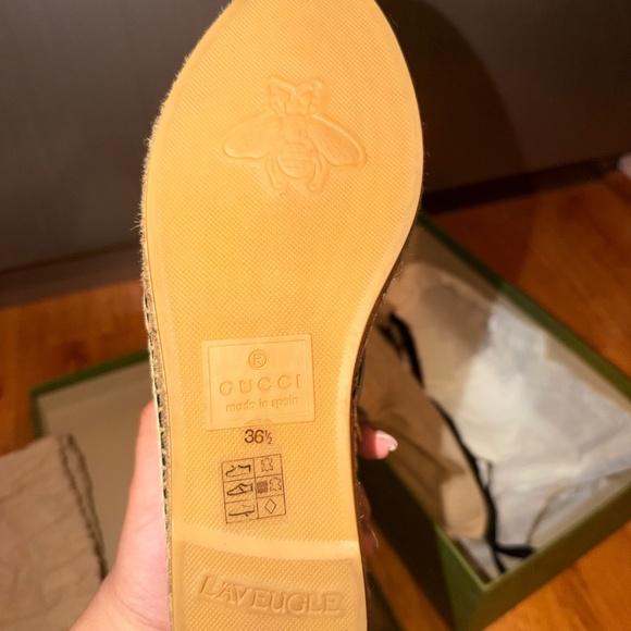 Gucci GG Marmont Black Leather Espadrilles (Size 36.5) – Made in Spain with Box - Picture 2 of 5